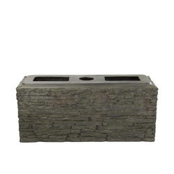 Small Straight Stacked Slate Wall Base