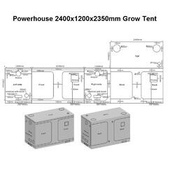 DAMAGED -Powerhouse Grow Tent Extra Tall [2.4 x 1.2 x 2.35m]