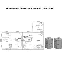 UNBOXED -Powerhouse Grow Tent Extra Tall [1.5 x 1.5 x 2.35m]
