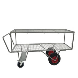 Rail Top Barrow – 4 Wheel – Dual Level – 1830 x 610mm (6ft x 2ft) – With Brake