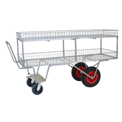 Rail Top Barrow – 4 Wheel – Dual Level – 1830 x 610mm (6ft x 2ft) – With Brake