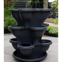 Verti Gro – 3 Tier Verandah Planter – Large - Charcoal