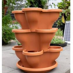 Verti Gro – 3 Tier Verandah Planter – Large - Terracotta
