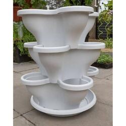 Verti Gro – 3 Tier Verandah Planter – Large - Stone white